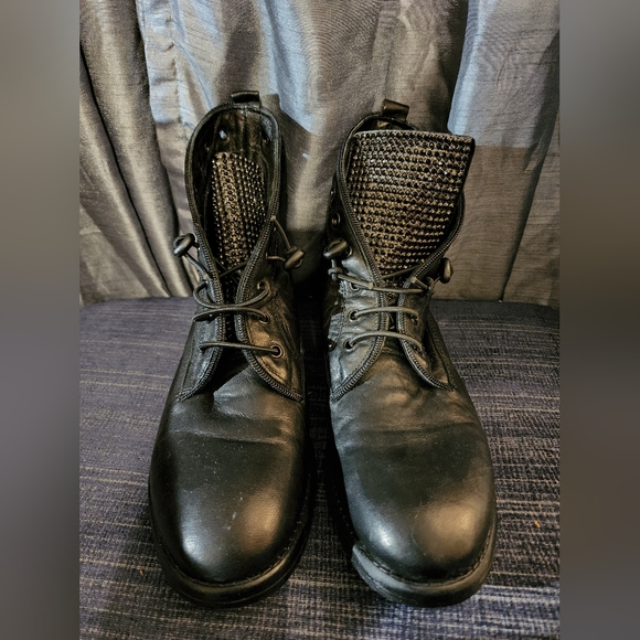 Sheridan Mia Leather Studded Lace-Up Boots- Spark, Size EU40 9.5, Black - Picture 2 of 9